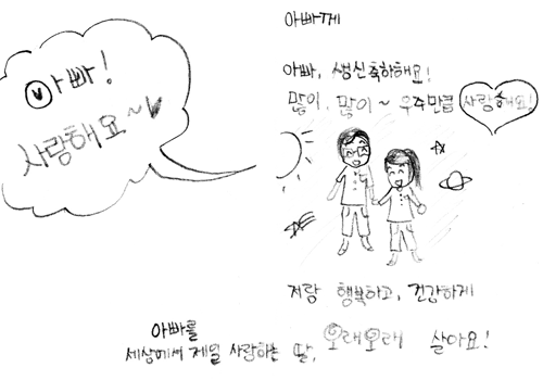 딸의 생일카드